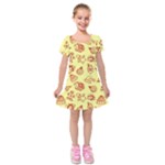 Bw Christmas Icons   Kids  Short Sleeve Velvet Dress