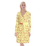 Bw Christmas Icons   Long Sleeve Velvet Front Wrap Dress