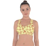 Bw Christmas Icons   Cross String Back Sports Bra