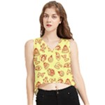 Bw Christmas Icons   V-Neck Cropped Tank Top