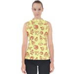 Bw Christmas Icons   Mock Neck Shell Top