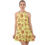 Bw Christmas Icons   Halter Tie Back Chiffon Dress