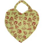 Bw Christmas Icons   Giant Heart Shaped Tote