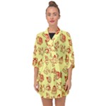 Bw Christmas Icons   Half Sleeve Chiffon Kimono