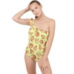 Bw Christmas Icons   Frilly One Shoulder Swimsuit