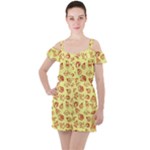 Bw Christmas Icons   Ruffle Cut Out Chiffon Playsuit
