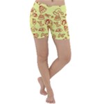 Bw Christmas Icons   Lightweight Velour Yoga Shorts