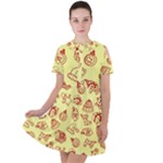 Bw Christmas Icons   Short Sleeve Shoulder Cut Out Dress 