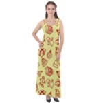 Bw Christmas Icons   Sleeveless Velour Maxi Dress