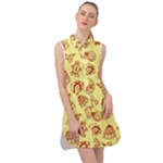 Bw Christmas Icons   Sleeveless Shirt Dress