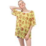 Bw Christmas Icons   Oversized Chiffon Top