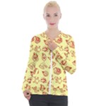 Bw Christmas Icons   Casual Zip Up Jacket