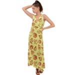 Bw Christmas Icons   V-Neck Chiffon Maxi Dress