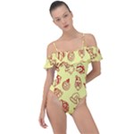 Bw Christmas Icons   Frill Detail One Piece Swimsuit