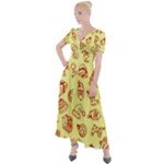 Bw Christmas Icons   Button Up Short Sleeve Maxi Dress