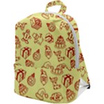 Bw Christmas Icons   Zip Up Backpack