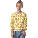 Bw Christmas Icons   Kids  Cuff Sleeve Top