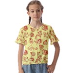 Bw Christmas Icons   Kids  Cuff Sleeve Scrunch Bottom T-Shirt