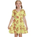 Bw Christmas Icons   Kids  Short Sleeve Tiered Mini Dress