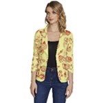Bw Christmas Icons   Women s One-Button 3/4 Sleeve Short Jacket