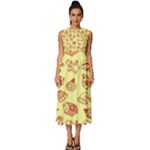 Bw Christmas Icons   Sleeveless Round Neck Midi Dress