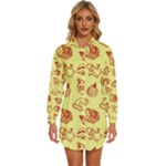 Bw Christmas Icons   Womens Long Sleeve Shirt Dress