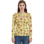 Bw Christmas Icons   Women s Cut Out Long Sleeve T-Shirt