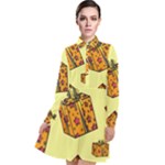 I Wish You All The Gifts Long Sleeve Chiffon Shirt Dress