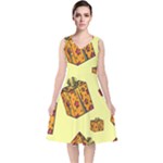 I Wish You All The Gifts V-Neck Midi Sleeveless Dress 