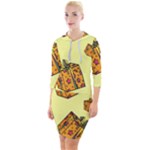 I Wish You All The Gifts Quarter Sleeve Hood Bodycon Dress
