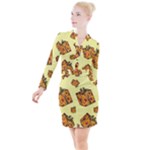 I Wish You All The Gifts Button Long Sleeve Dress