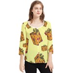 I Wish You All The Gifts Chiffon Quarter Sleeve Blouse