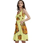 I Wish You All The Gifts Sleeveless V-Neck Skater Dress with Pockets