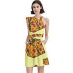 I Wish You All The Gifts Cocktail Party Halter Sleeveless Dress With Pockets