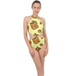 I Wish You All The Gifts Halter Side Cut Swimsuit
