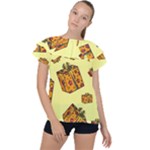 I Wish You All The Gifts Ruffle Collar Chiffon Blouse
