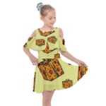 I Wish You All The Gifts Kids  Shoulder Cutout Chiffon Dress