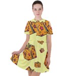 I Wish You All The Gifts Short Sleeve Shoulder Cut Out Dress 