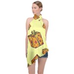 I Wish You All The Gifts Halter Asymmetric Satin Top