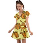 I Wish You All The Gifts Flutter Sleeve Wrap Dress