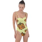 I Wish You All The Gifts Tie Strap One Piece Swimsuit