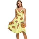 I Wish You All The Gifts Sleeveless Tie Front Chiffon Dress