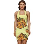 I Wish You All The Gifts Sleeveless Wide Square Neckline Ruched Bodycon Dress