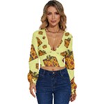 I Wish You All The Gifts Long Sleeve Deep-V Velour Top