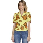 I Wish You All The Gifts Puffed Short Sleeve Button Up Jacket