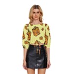 I Wish You All The Gifts Mid Sleeve Drawstring Hem Top