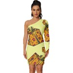 I Wish You All The Gifts Long Sleeve One Shoulder Mini Dress