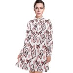 Signs Of Christmas Time  Long Sleeve Chiffon Shirt Dress