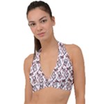 Signs Of Christmas Time  Halter Plunge Bikini Top