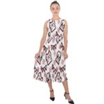 Signs Of Christmas Time  Midi Tie-Back Chiffon Dress